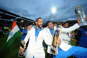 Dhawan and Jadeja win Champions Trophy golden bat and ball